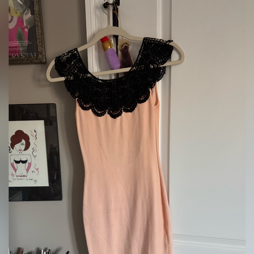 ASOS Petite Black and Peach Mini Dress